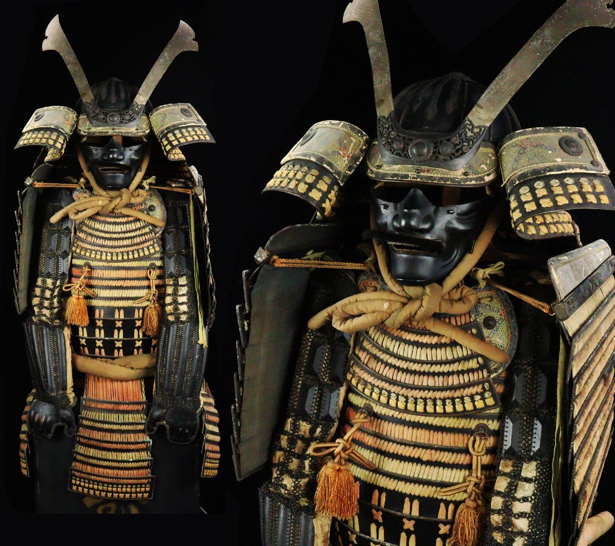甲冑 籠手 一対 武具 鎧 防具 腕鎧 戦国 武将 時代物 骨董品 武士 刀剣