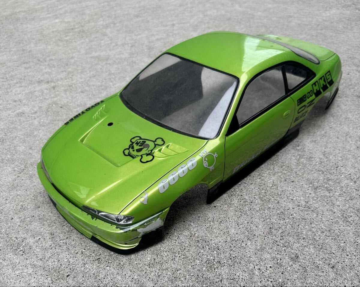 ボディのみ 1/10 180SX ロケットバニー イエローメタリック LED電飾付