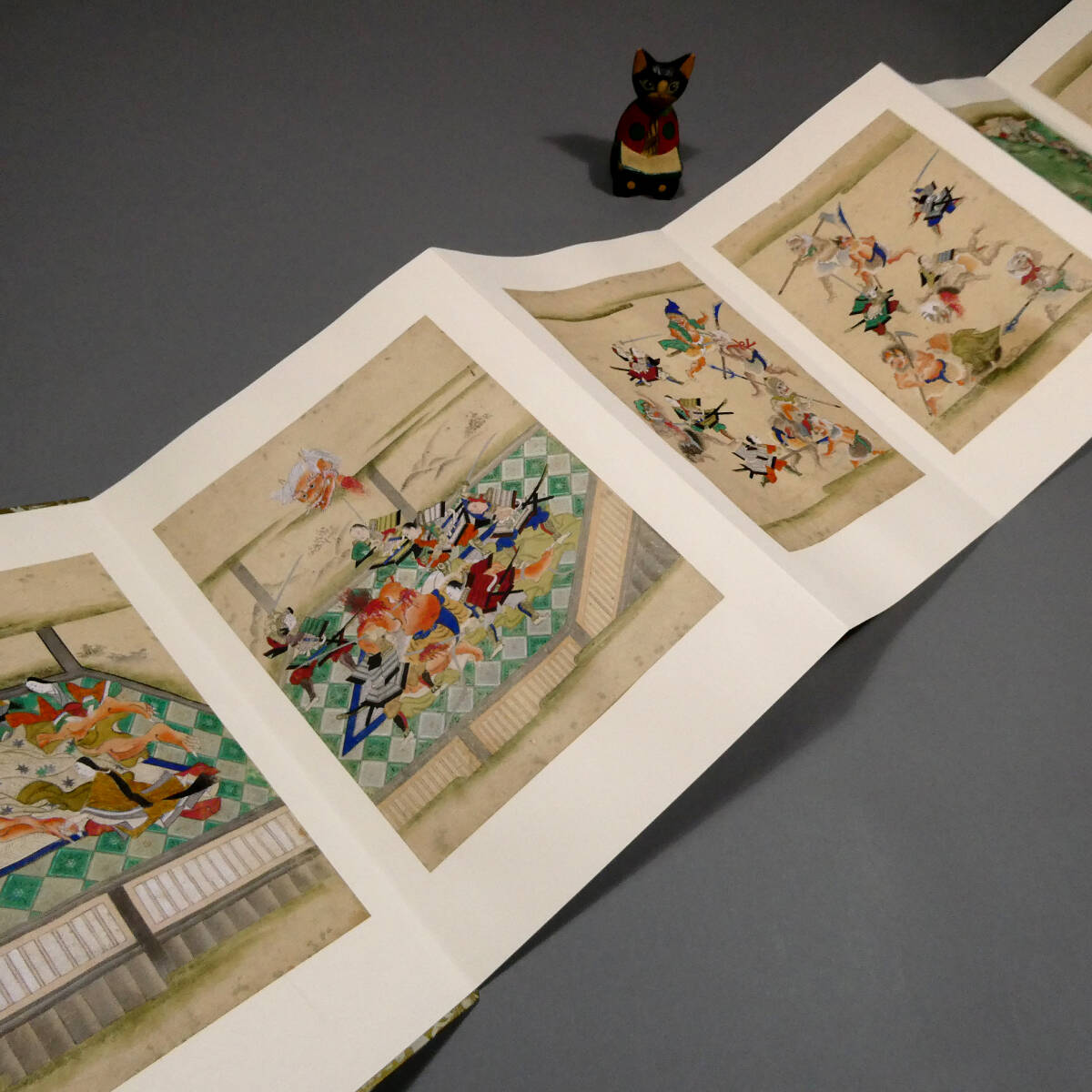 国芳 大江山福寿酒盛 三枚続 浮世絵 木版画 酒呑童子 源頼光 四天王の