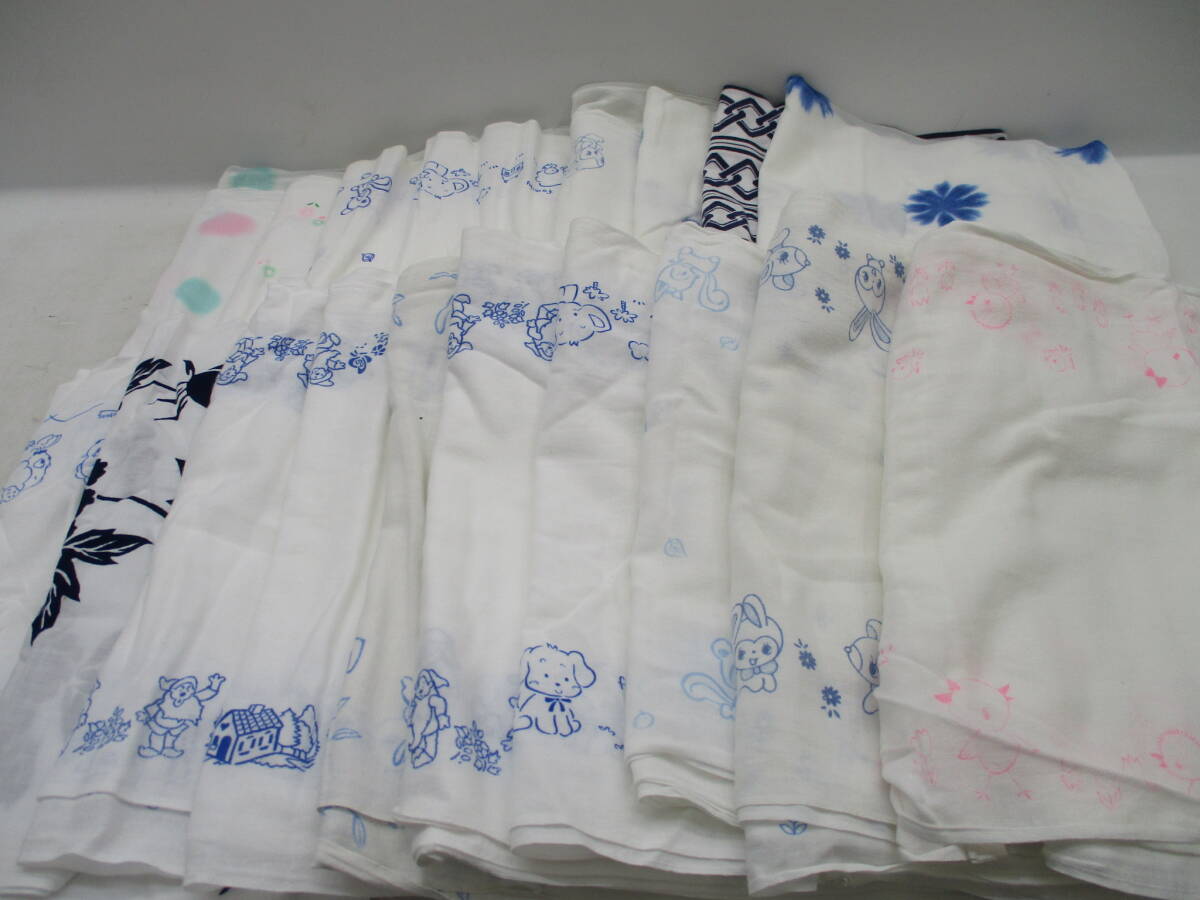 中古】昭和レトロ 古い布おしめ 2種20枚まとめてセット うさぎ ひよこ