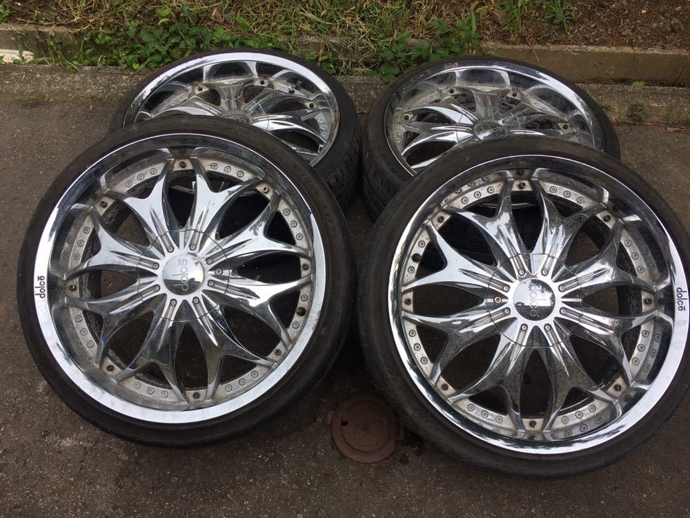 dolce DC20 20インチ メッキアルミホイール 7分山タイヤ付き…の落札 dolce DC20 20インチ メッキアルミホイール 7分山タイヤ付き…の落札