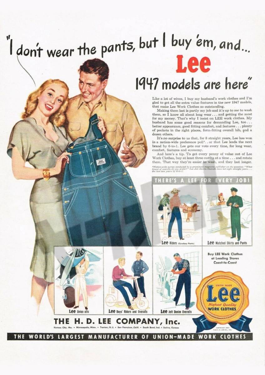 新品】1940年代 Lee 雑誌 広告 ポスターフレーム リー ヴィンテージ の