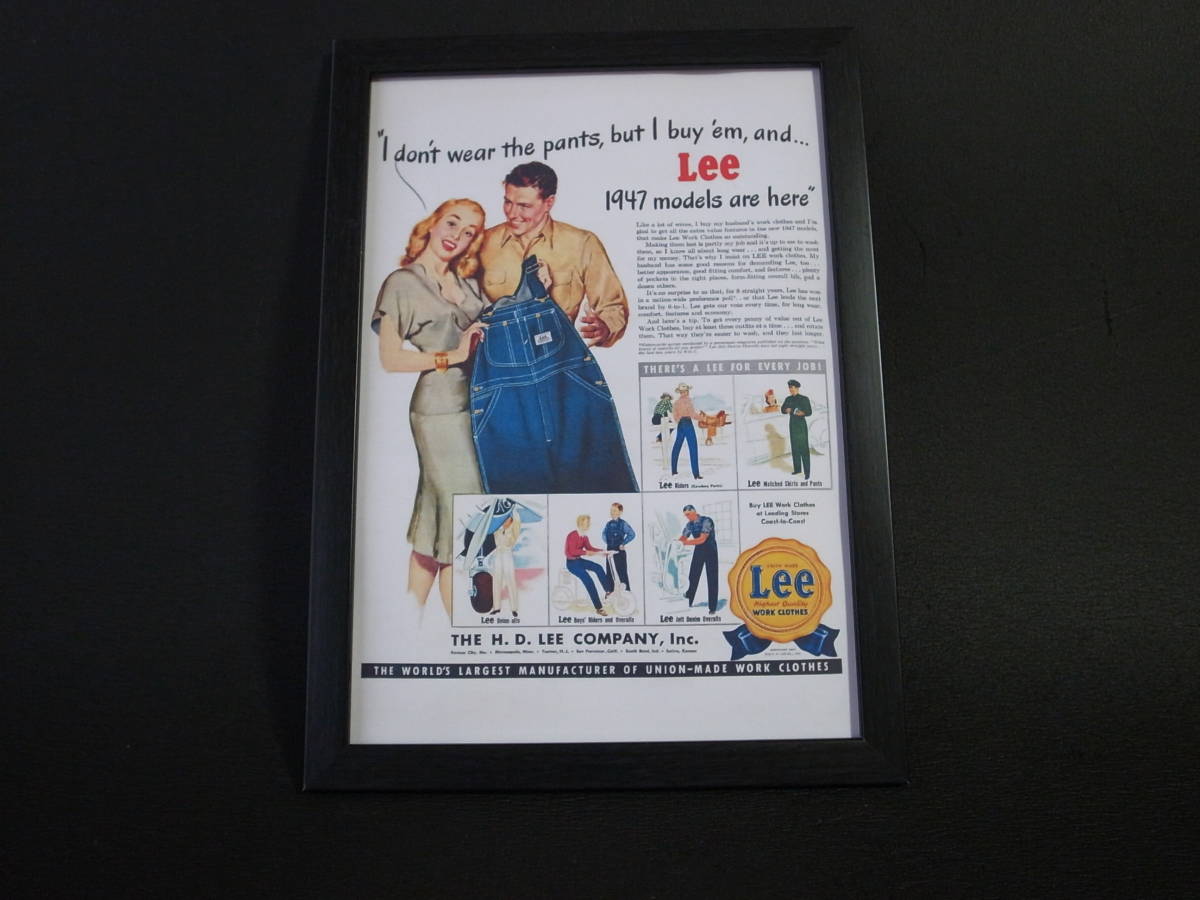 新品】1940年代 Lee 雑誌 広告 ポスターフレーム リー ヴィンテージ の