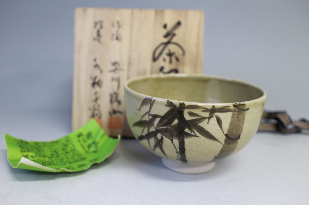 宮川陽仙 虫明焼 草花文水指 茶道具 茶器 抹茶 水差 容器 食器 工芸品 在銘 宮川陽仙 虫明焼 草花文水指 茶道具 茶器 水差 抹茶 容器 食器