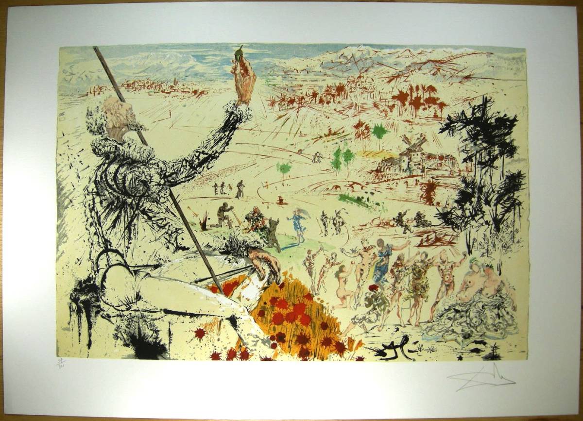 サルバドール・ダリ Salvador Dali リトグラフ 裸のガラ 直筆