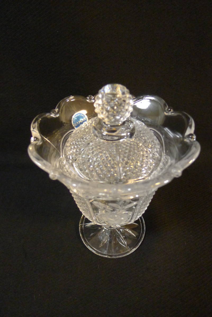 カメイガラス クリスタルガラス キャンディポット アンティーク アンズ