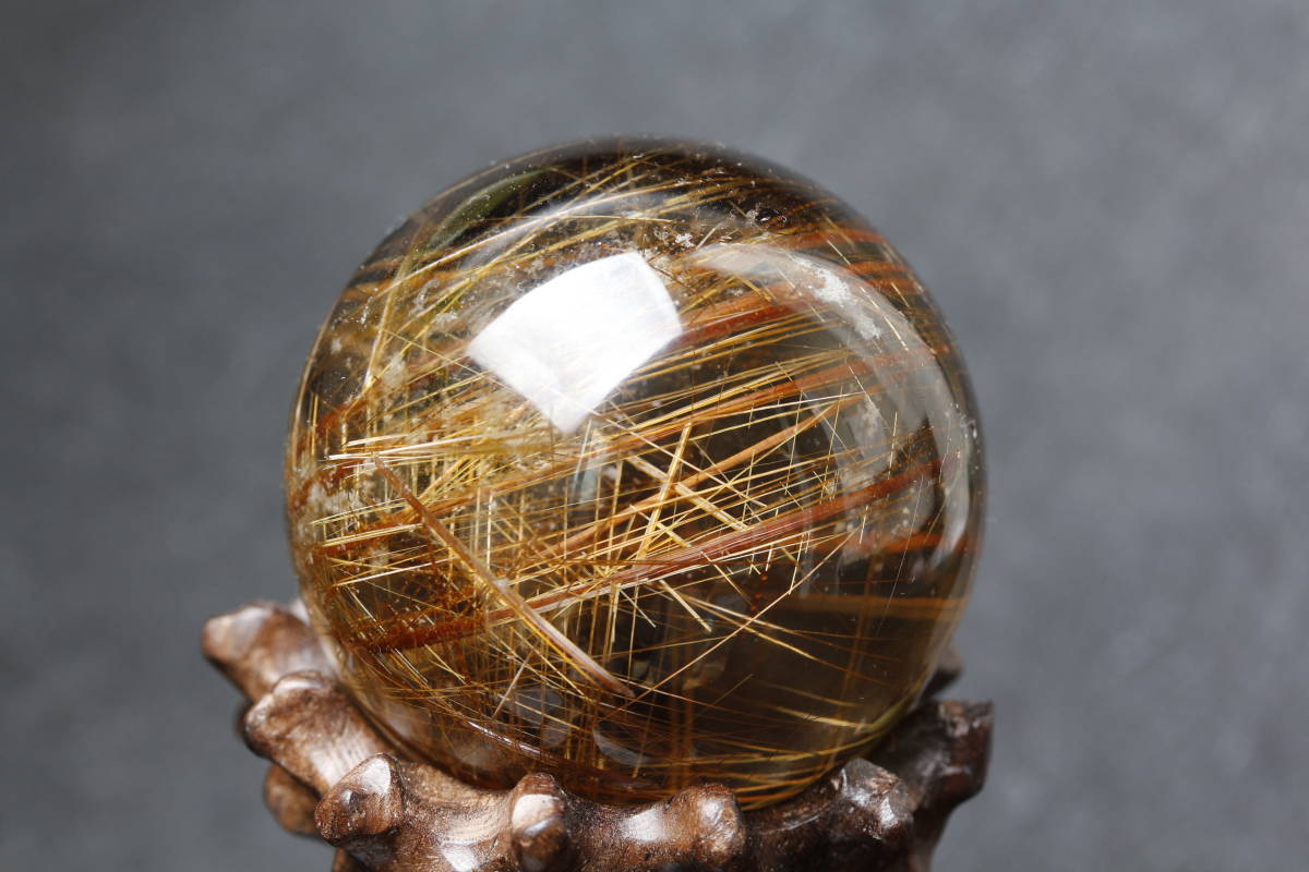 新品 Fjq68 aaa タイチンルチルクォーツ エネルギー水晶丸玉 54 8mmパワーストーン 金運up 高透明度 強力エネルギーを持ち 台付 の落札情報詳細 ヤフオク落札価格情報 オークフリー スマートフォン版