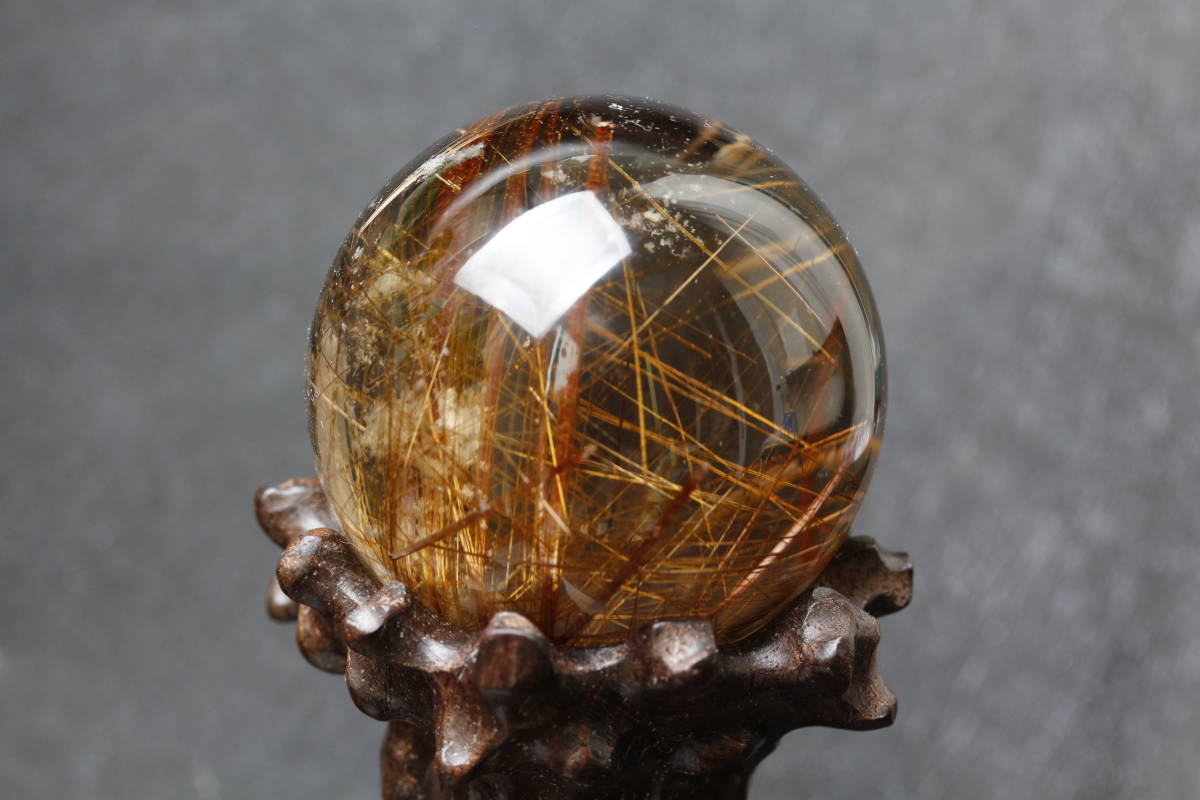 新品 Fjq68 aaa タイチンルチルクォーツ エネルギー水晶丸玉 54 8mmパワーストーン 金運up 高透明度 強力エネルギーを持ち 台付 の落札情報詳細 ヤフオク落札価格情報 オークフリー スマートフォン版