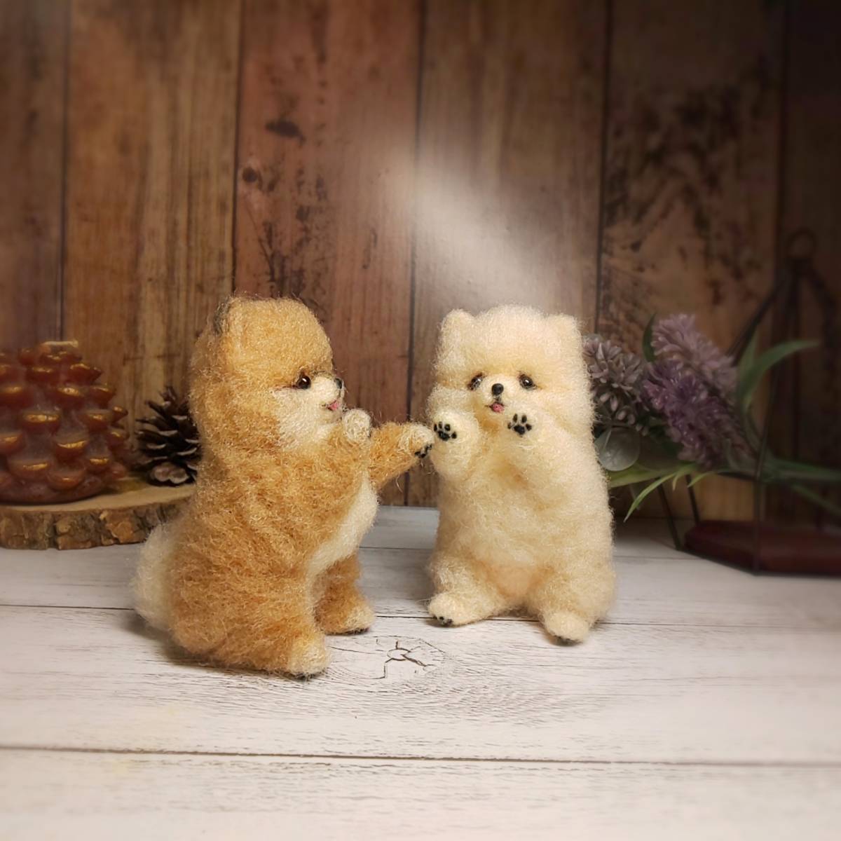 羊毛フェルト リラックスにこにこポメラニアン