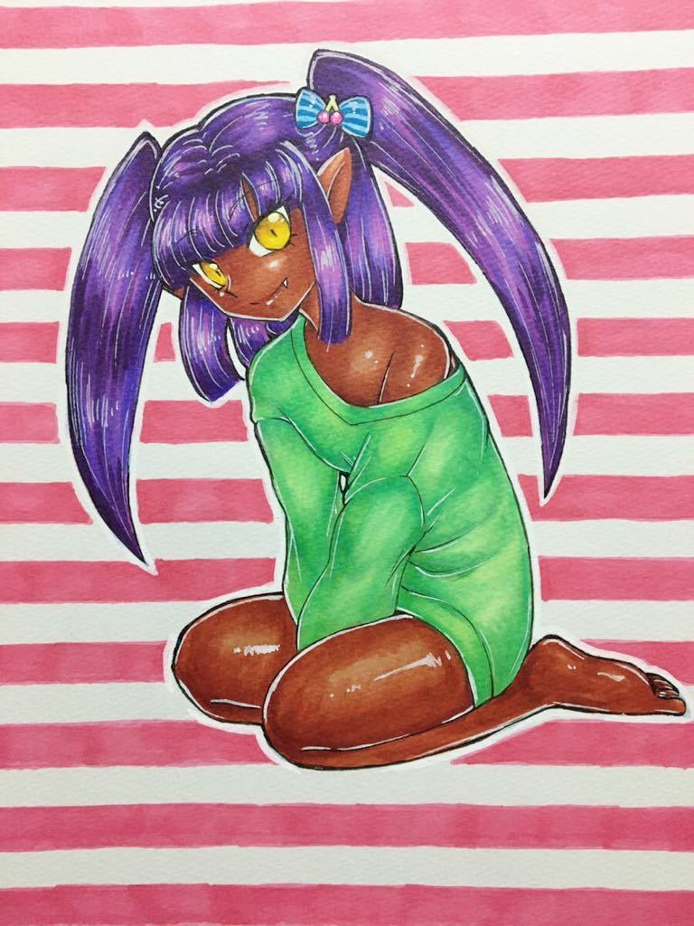 新品】彫元彫伍 ※ B5程度の紙 ツインテ褐色の男の娘 オリジナル 手描き