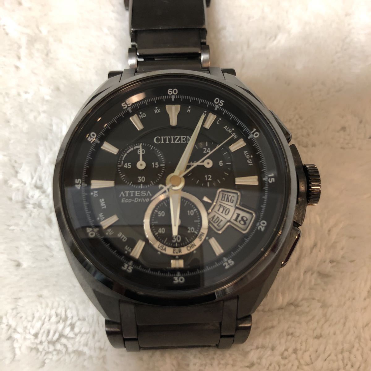 Citizen シチズン Attesa アテッサ Eco Driveエコ ドライブ 電池交換不要 電子ソーラー腕時計防水 Atd 53 3012 チタニウム 電池交換不要 の落札情報詳細 ヤフオク落札価格情報 オークフリー スマートフォン版