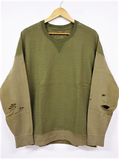 visvim スウェット　ダメージ加工　サイズ1 VISVIM 品番 0120105010020 JUMBO SWEAT L/S CRASH ダメージ加工