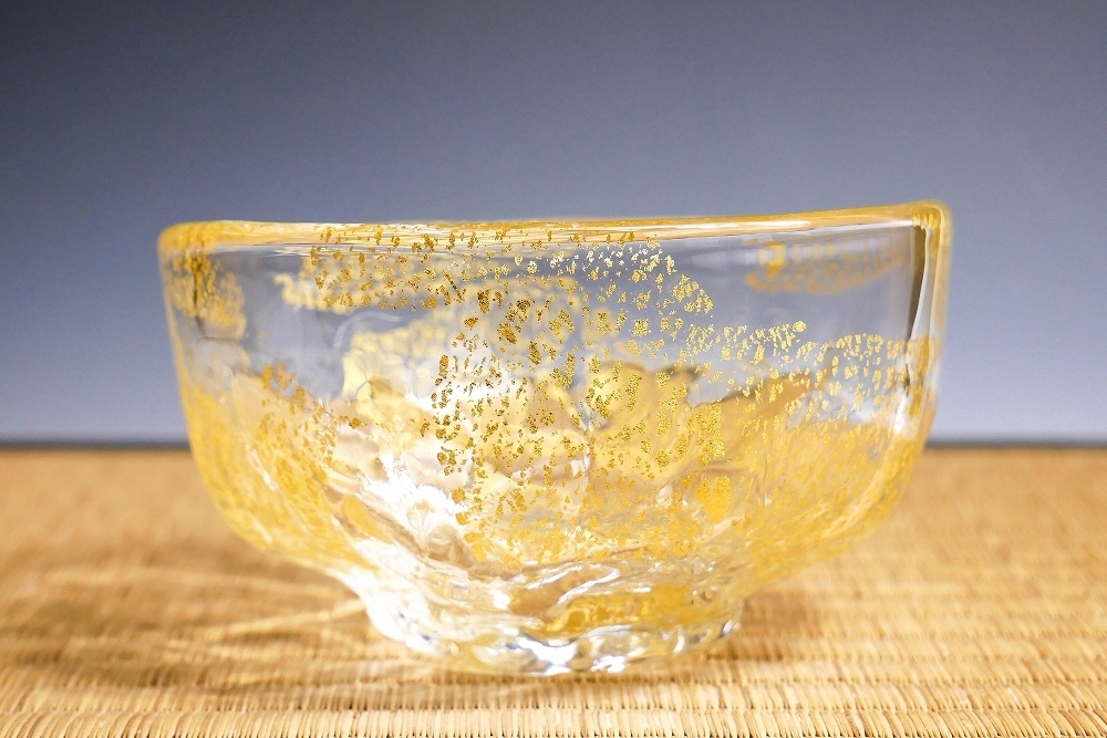 各務満 クリスタル 金彩 茶碗 茶道具