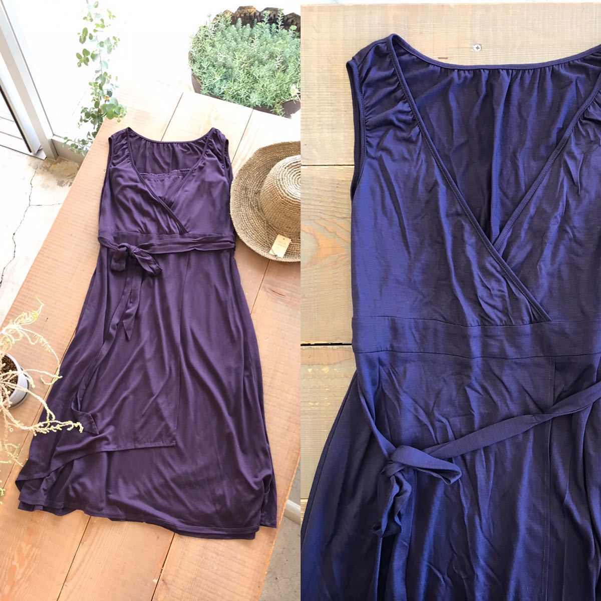 Ritsuko Shirahama リツコシマハラ カシュクールフレアワンピース ウエスト切り替えデザインチュニック レーヨン素材 2 パープル紫色系 の落札情報詳細 ヤフオク落札価格情報 オークフリー スマートフォン版