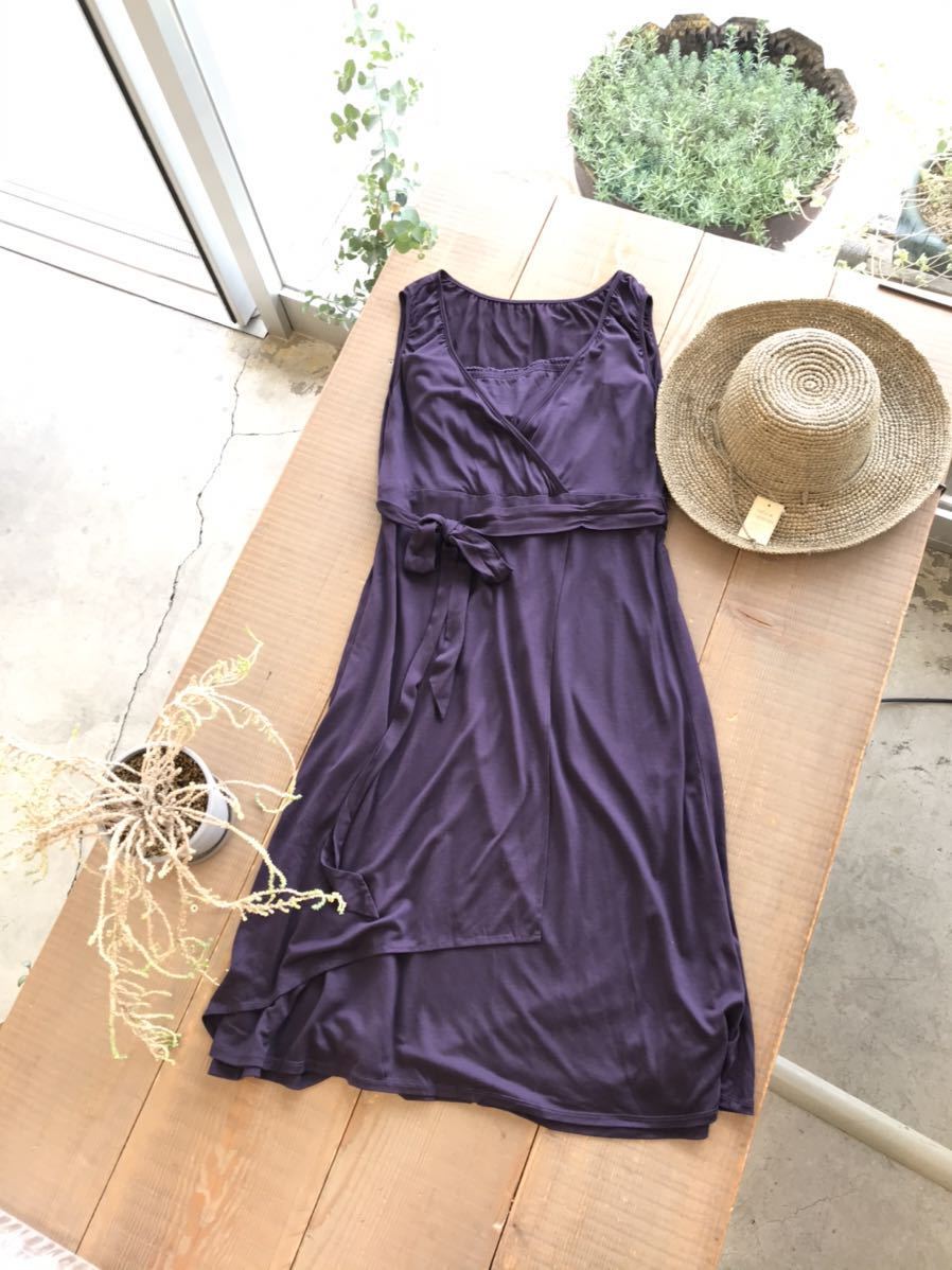 Ritsuko Shirahama リツコシマハラ カシュクールフレアワンピース ウエスト切り替えデザインチュニック レーヨン素材 2 パープル紫色系 の落札情報詳細 ヤフオク落札価格情報 オークフリー スマートフォン版