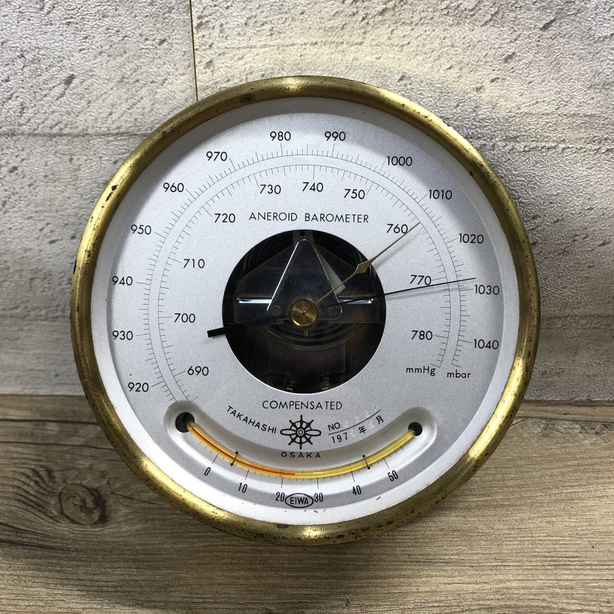 アネロイド バロメーター 気圧計 TAKAHASHI OSAKA 1979年4月