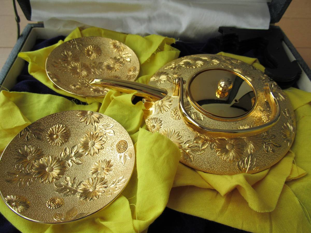 金の屠蘇器セット 金メッキ 銚子 盃 骨董品 アンティーク お屠蘇