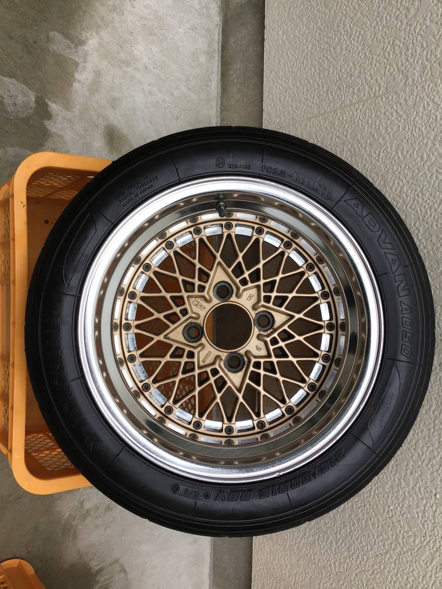 深リム！旧車！SSRゴールドメッシュ15インチAタイプ8.5J 114-3 4穴