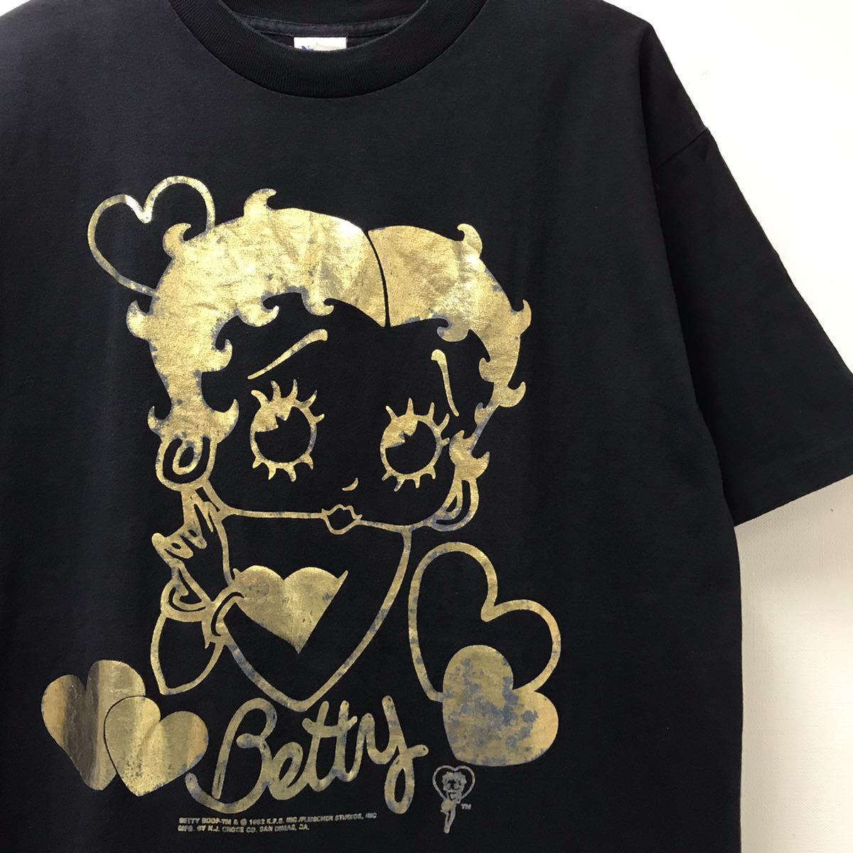 1992年製 90s USA製 ビンテージ ベティちゃん 金ラメ プリント Tシャツ