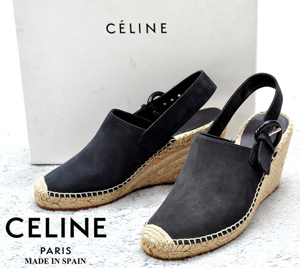 CÉLINE セリーヌ エスパドリーユ フィービー CELINE フィービーファイロ期 レザーエスパドリーユ 36 セリーヌ
