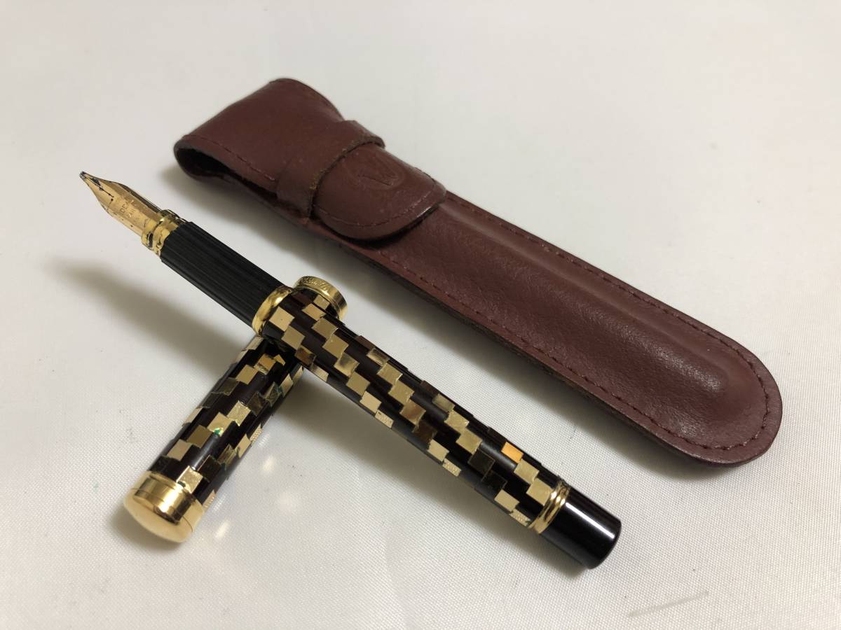 WATERMAN IDEAL ウォーターマン 万年筆 ペン先18K-750 レザーケース付