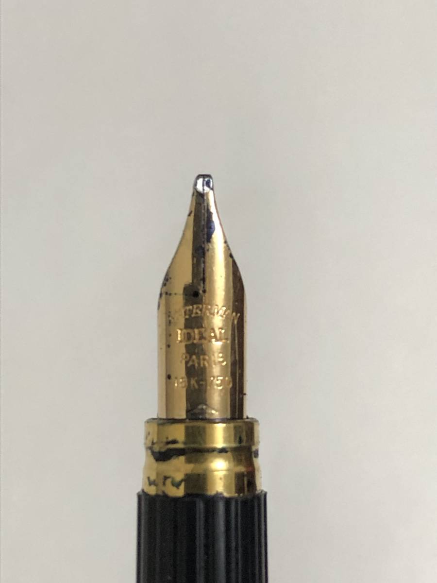 WATERMAN IDEAL ウォーターマン 万年筆 ペン先18K-750 レザーケース付