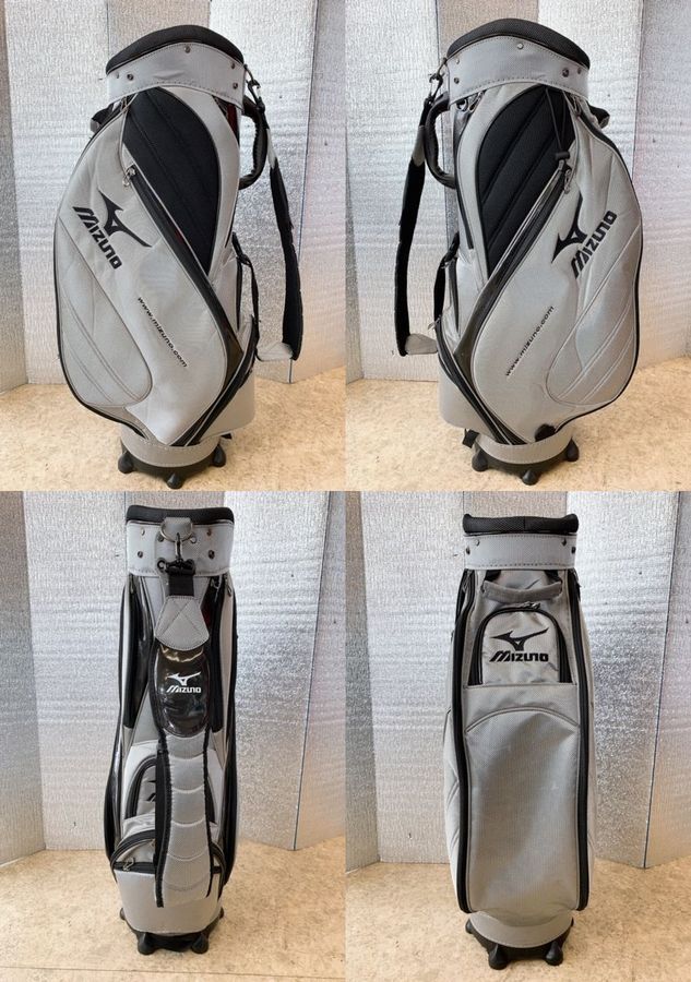 ○MIZUNO(ミズノ) キャディバッグ 9.5型 5分割 シルバーがカッコいい
