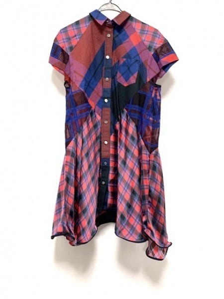 sacai チェック柄 半袖シャツ 赤・黒 Sacai（サカイ）の「Sacai