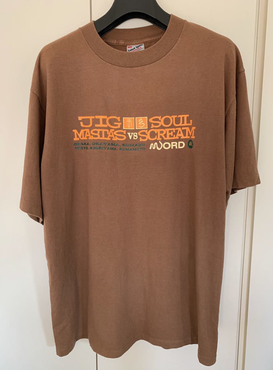 希少】SOUL SCREAM × JIG MASTAS ☆ツアーTシャツ☆ブラウン XL☆WORD