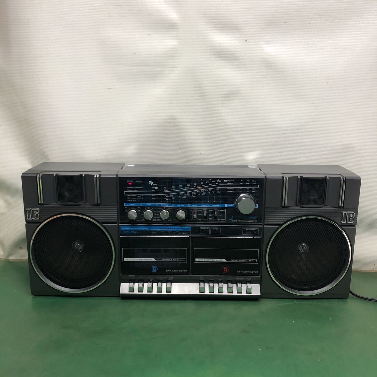 ジャンク扱い 昭和レトロ ダブルデッキラジカセ RISING RC-1616 FM/MW