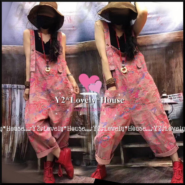 新品 W90 3l 大きいサイズ 花柄レトロprettyサロペット ピンク系 の落札情報詳細 ヤフオク落札価格情報 オークフリー スマートフォン版