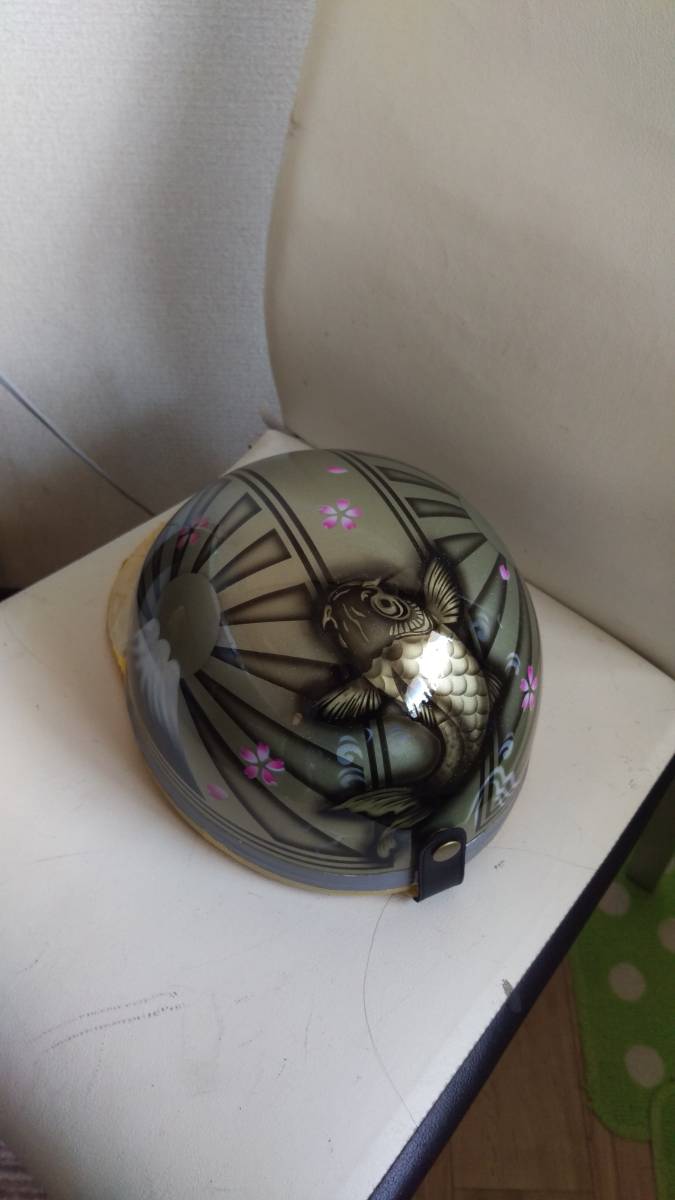 半キャップ エアブラシ 龍と鯉 塗装品 【公式通販】