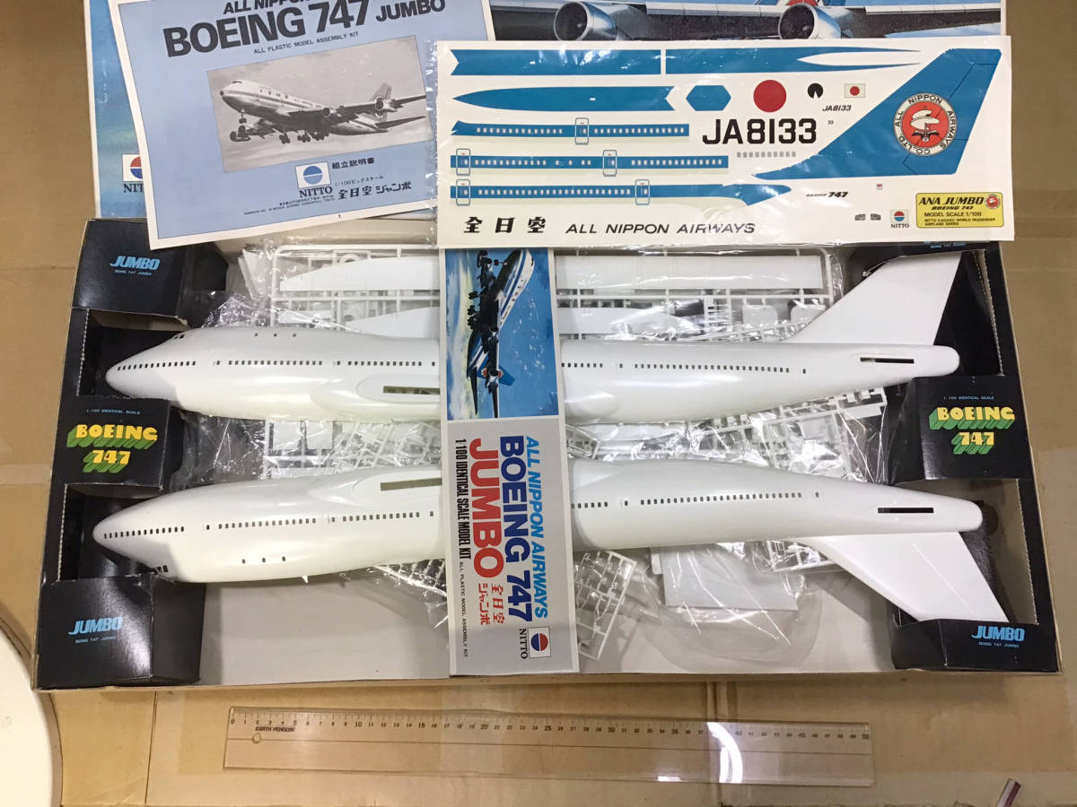 1/100 全日空 ジャンボ ボーイング747 日東科学のプラモデル BOEING