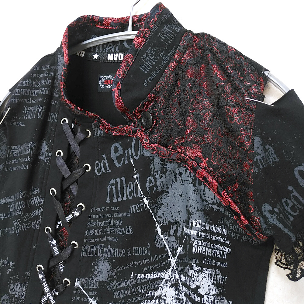 編み上げフリル レース 安全ピン Mad Punks Mad Girls レディース 半袖tシャツ ゴシックパンク 0808 06 の落札情報詳細 ヤフオク落札価格情報 オークフリー スマートフォン版