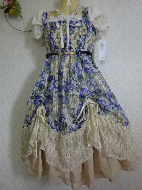 新品 Axes Femme アクシーズファム ブルー系花柄キャミワンピース 未使用 の落札情報詳細 ヤフオク落札価格情報 オークフリー スマートフォン版