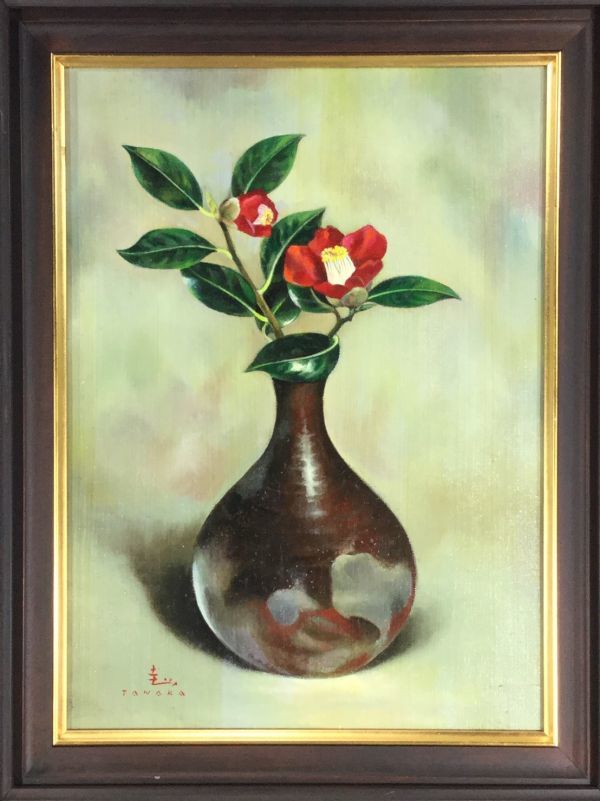 田中圭三　墨絵　縁起物 Yahoo!オークション - 真作 田中圭三 油彩「追憶」画寸33×24cm