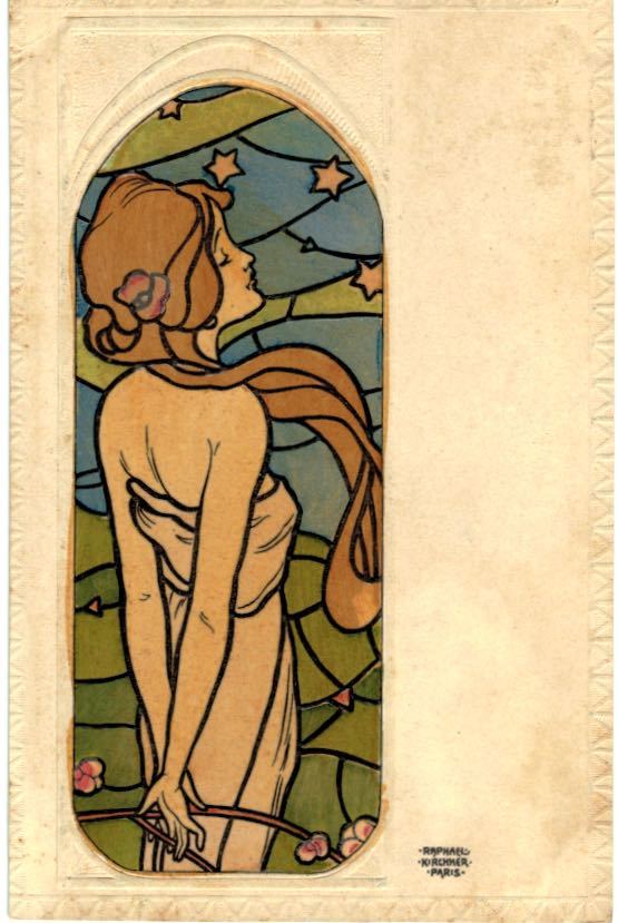 アンティーク Raphael Kirchner ラファエル・キルヒナー 画 アール