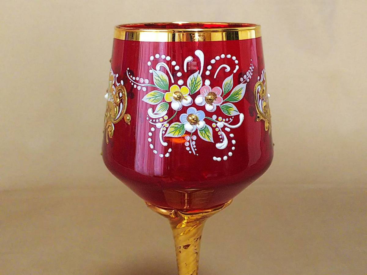 美品】ITALY MURANO ミルフィオリ ベネチアンガラス 金彩 花瓶