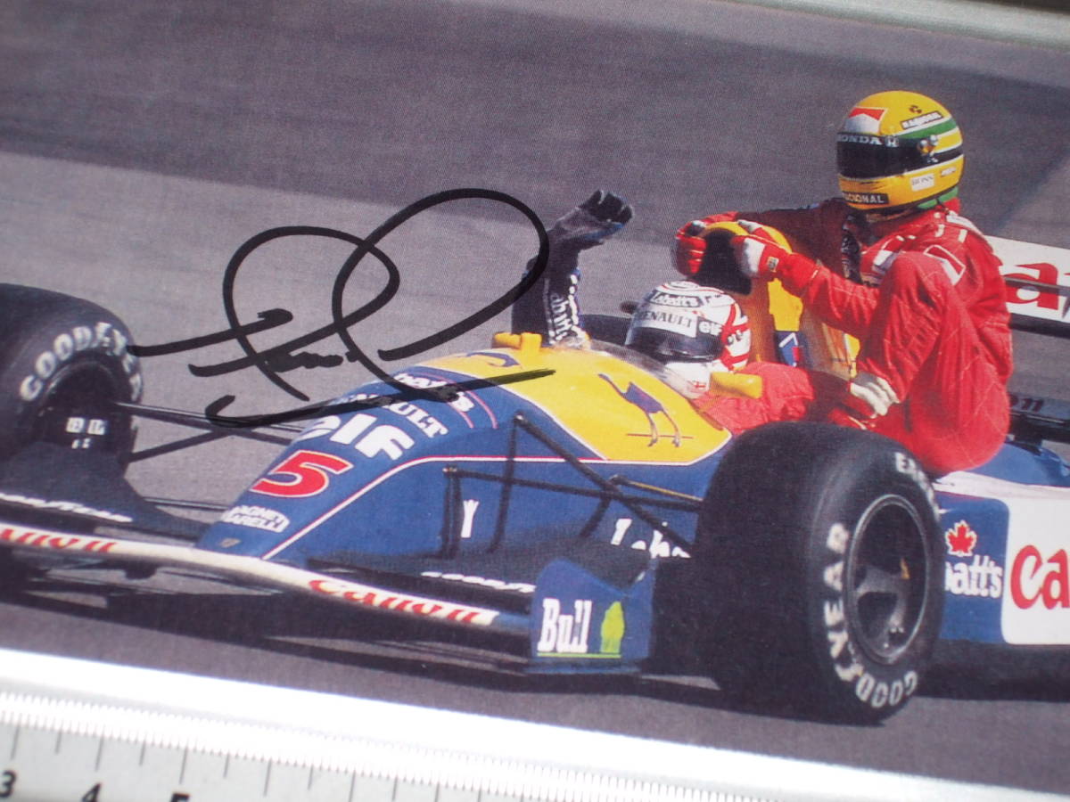 ナイジェルマンセル　直筆サイン入り　証明書付き　セナ　タクシー　シルバーストーン ナイジェルマンセル 直筆サイン入り 証明書付き セナ タクシー