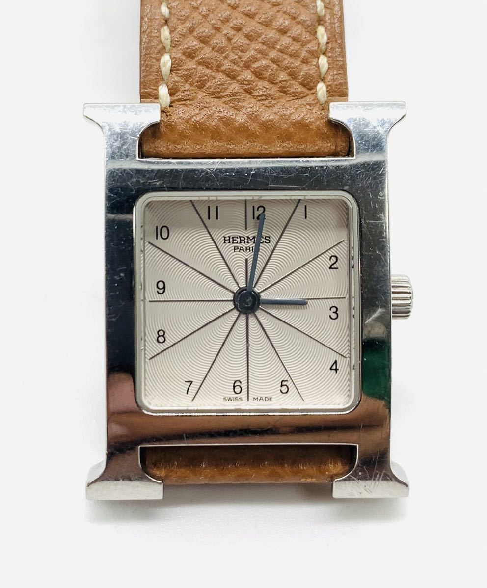 E1必見 Hermes エルメス Hウォッチ Hh1 210 レディース 腕時計 白 ホワイト文字盤 中古 買取品 現状渡し 電池交換済 動作品 の落札情報詳細 ヤフオク落札価格情報 オークフリー スマートフォン版