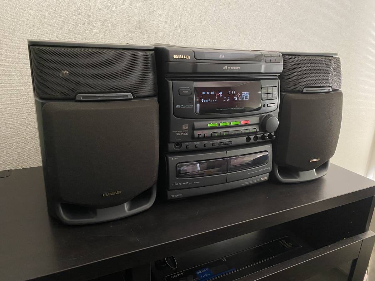 良品 AIWA ステレオシステム CX-NV50G XG-V50G アイワ 動作品