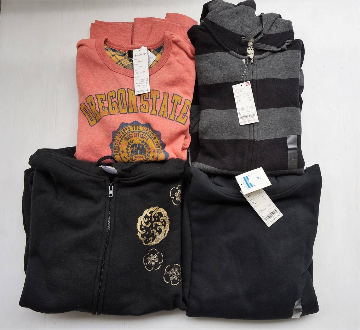 新品 未使用 ユニクロ ボーダー裏起毛パーカー 黒パーカー むかし和柄 鯉パーカー トレーナー 4点セット メンズlサイズ の落札情報詳細 ヤフオク落札価格情報 オークフリー スマートフォン版