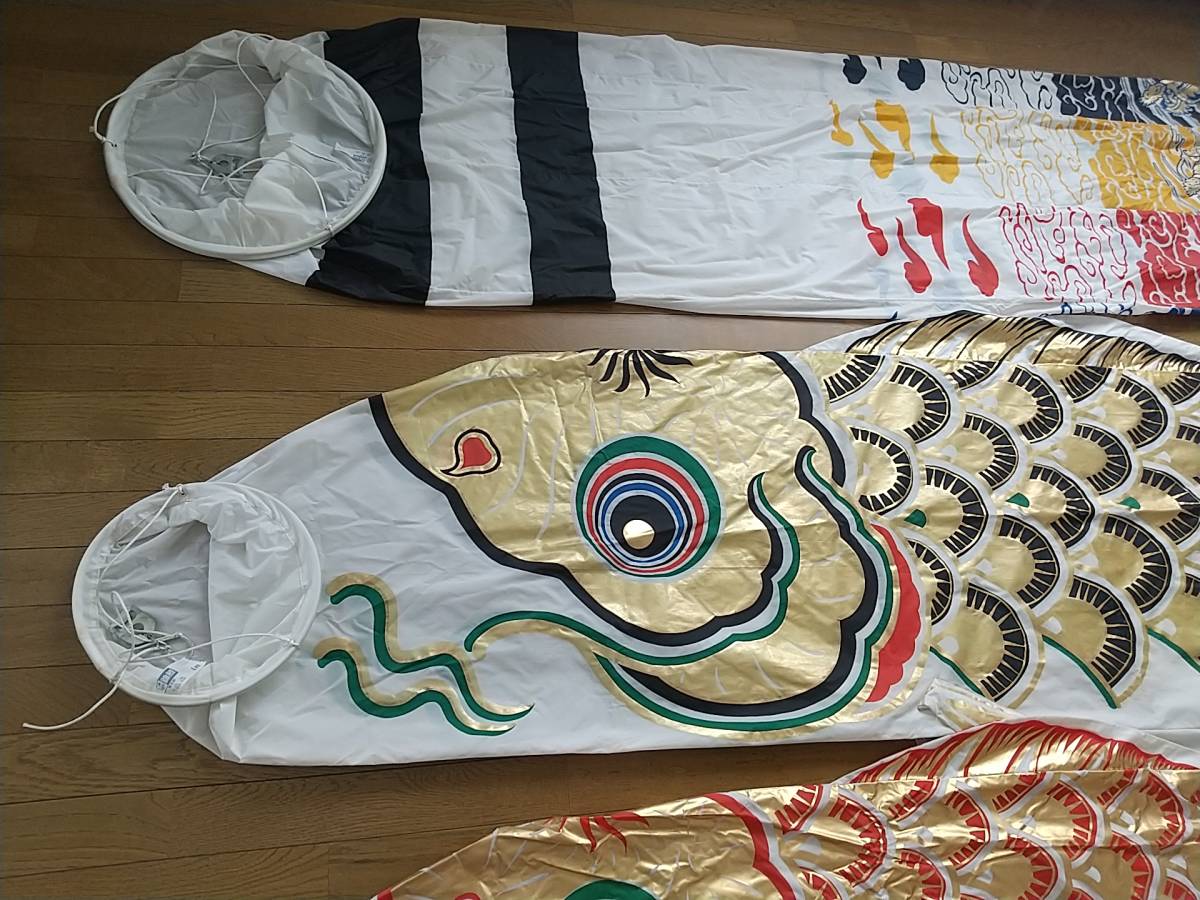 東洋紡 ゴールド錦鯉 鯉のぼり4匹 真鯉4m 緋鯉3m 子鯉2m 子鯉1 5m 吹き流し4m 回転玉 矢車 の落札情報詳細 ヤフオク落札価格情報 オークフリー スマートフォン版