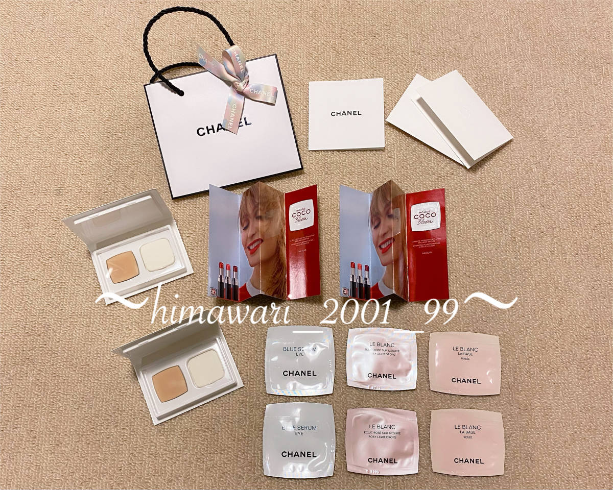 新品 Chanel シャネル サンプル ルージュココ 口紅 ルブランコンパクト ファンデーション ブルーセラムアイ ベース ファイスカラー ショッパー の落札情報詳細 ヤフオク落札価格情報 オークフリー スマートフォン版