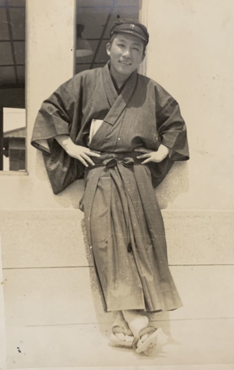 戦前 男性 着物 4枚 古写真 / 昭和 戦前 浴衣 美男子 学生 服装 大日本 