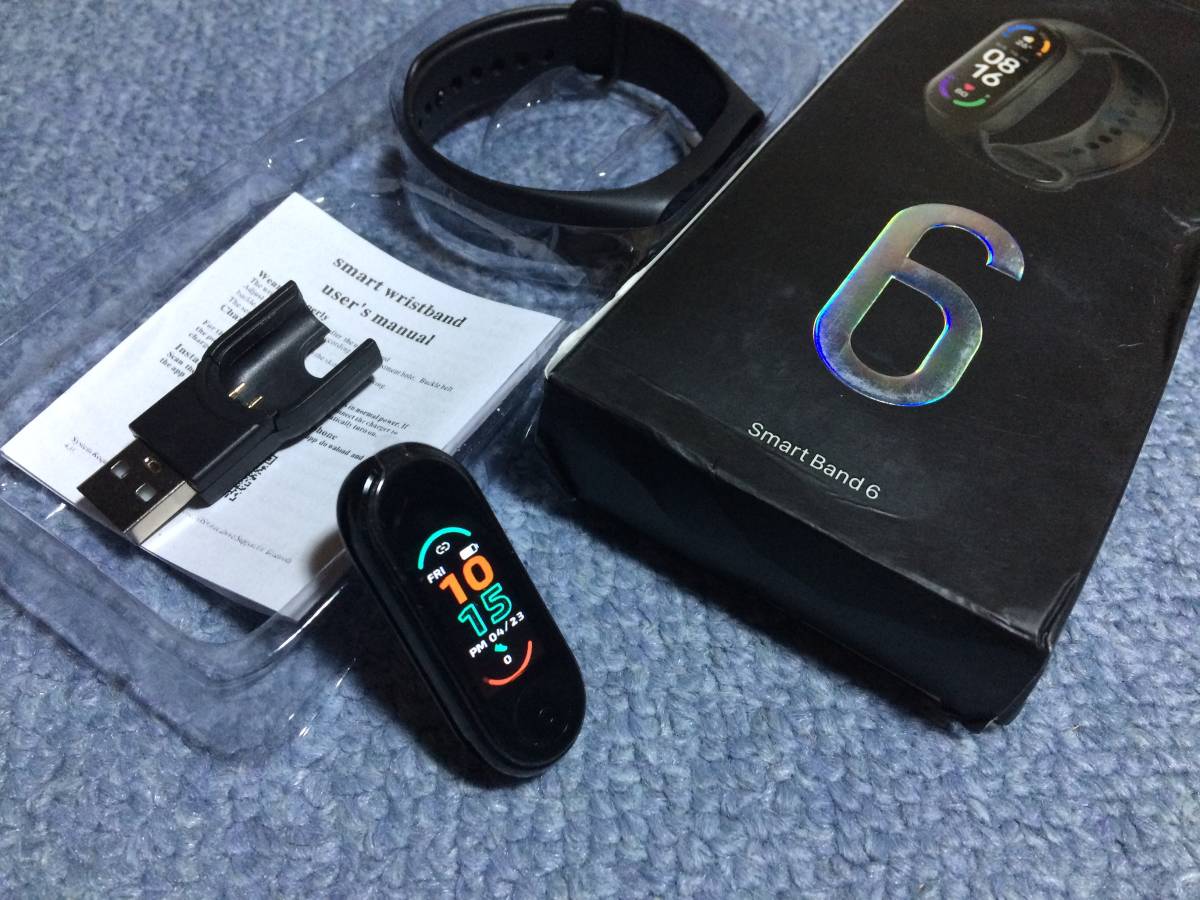 動作確認のみ なんちゃってmi Band Smart Band 6 M6 ブラック 歩数 血圧 心拍数 血中酸素 睡眠管理 自作壁紙 Xiaomi Huawei Huami の落札情報詳細 ヤフオク落札価格情報 オークフリー スマートフォン版