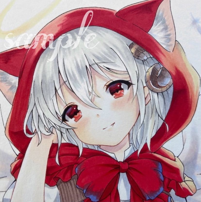 新品】同人手描きイラスト＊オリジナル＊赤ずきん＊天使ちゃんの落札