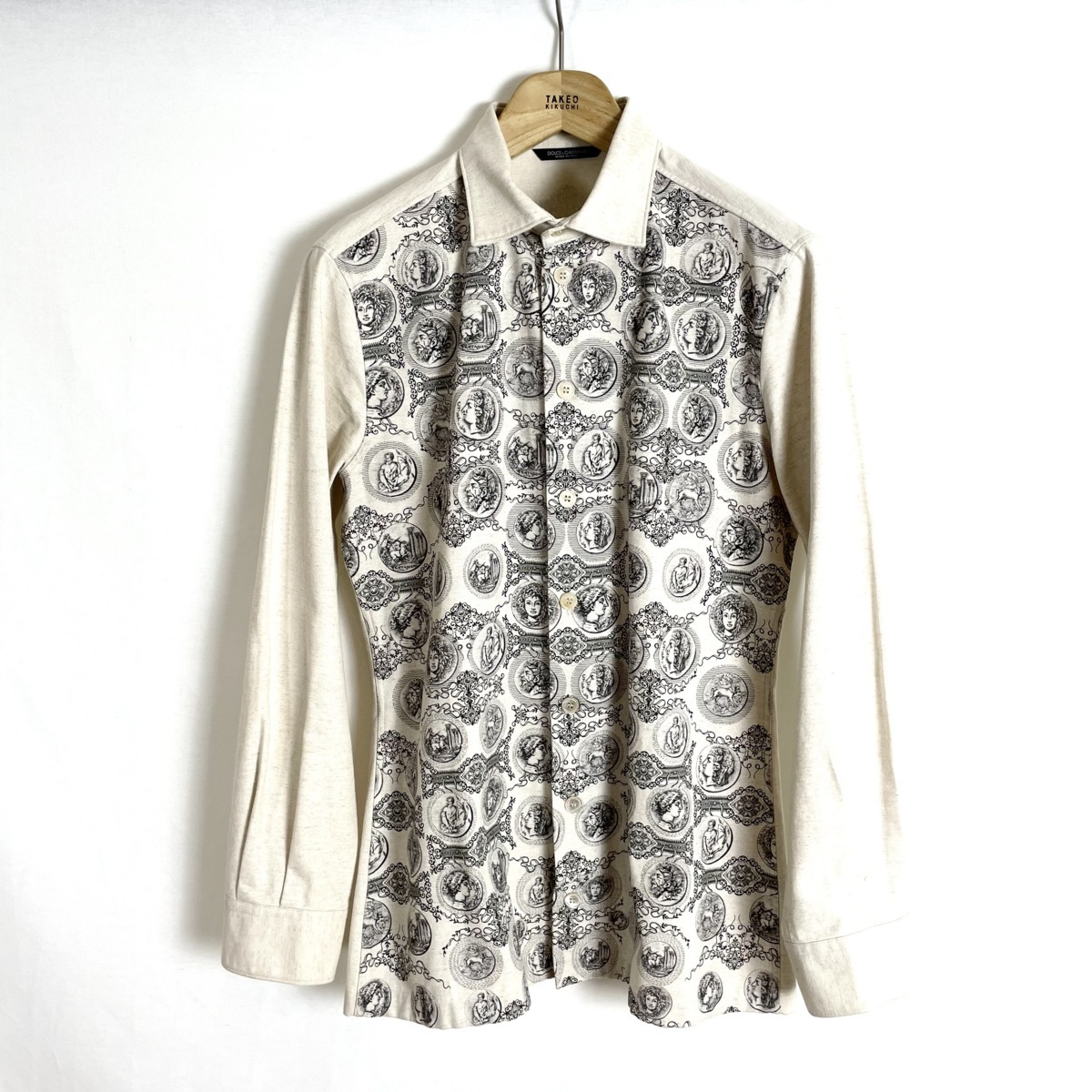Y122 3 Dolce Gabbana 40 シャツ メンズ 生成り色 柄物 長袖シャツ ドルガバ トップス ロゴ ブランド の落札情報詳細 ヤフオク落札価格情報 オークフリー スマートフォン版