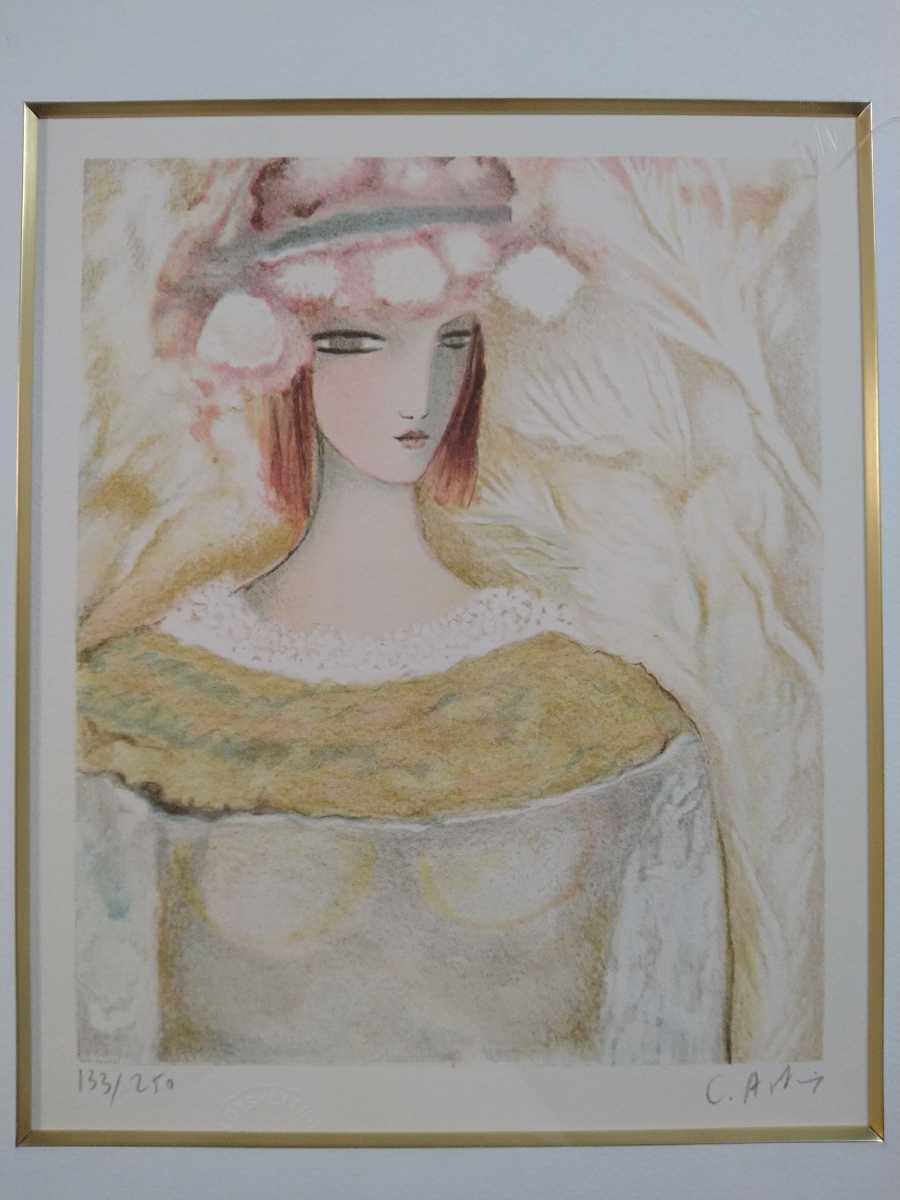 【暮らしの手帖　作家: クレール・アステックス】真珠のネックレス　版画 目立った傷や汚れなし】真作保証 クレール・アステックス リトグラフ