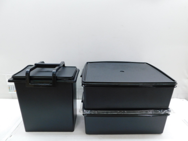 tupperwear 黒 ロングスーパーケース タッパーウェア 5個セット